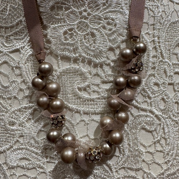 J Crew Ribbon and Bead Necklace - Picture 2 of 3